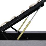 világosszürke szövet ágykeret hidraulikus tárolóval 160x200 cm