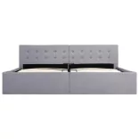 világosszürke szövet ágykeret hidraulikus tárolóval 180x200 cm