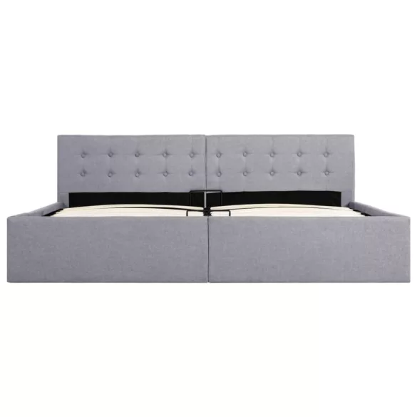 világosszürke szövet ágykeret hidraulikus tárolóval 180x200 cm