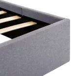 világosszürke szövet ágykeret hidraulikus tárolóval 180x200 cm