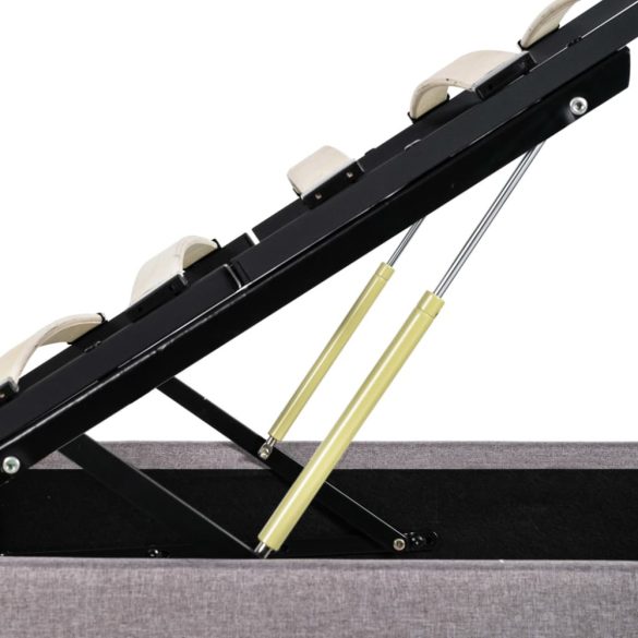 tópszínű szövet ágykeret hidraulikus tárolóval 100 x 200 cm