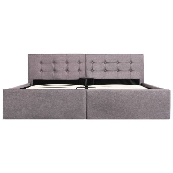 tópszínű szövet ágykeret hidraulikus tárolóval 160 x 200 cm