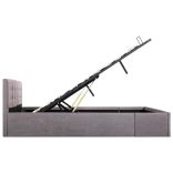 tópszínű szövet ágykeret hidraulikus tárolóval 160 x 200 cm