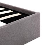 tópszínű szövet ágykeret hidraulikus tárolóval 160 x 200 cm