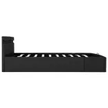 sötétszürke LED-es szövetágy hidraulikus tárolóval 180 x 200 cm