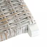 fehér természetes kubu rattan és tömör mahagóni pihenőszék