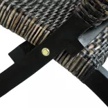 fekete természetes kubu rattan és tömör mahagóni pihenőszék