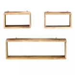 3-részes tömör mangófa fali kockapolcszett