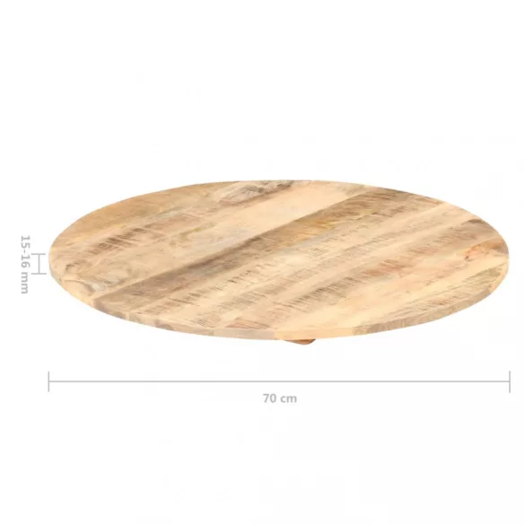 kerek tömör mangófa asztallap 15-16 mm 70 cm