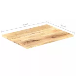 tömör mangófa asztallap 25-27 mm 70 x 60 cm