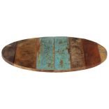 kerek tömör újrahasznosított fa asztallap 60 cm 15-16 mm