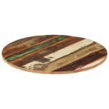 kerek tömör újrahasznosított fa asztallap 60 cm 15-16 mm