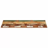 négyszögű tömör újrahasznosított fa asztallap 60x120cm 15-16mm