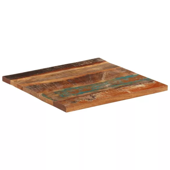 négyszögű tömör újrahasznosított fa asztallap 60x60 cm 25-27 mm