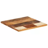 négyszögű tömör újrahasznosított fa asztallap 60x60 cm 25-27 mm