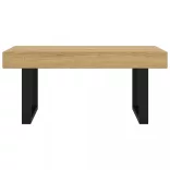 világosbarna és fekete MDF és vas dohányzóasztal 90x45x40 cm
