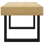világosbarna és fekete MDF és vas dohányzóasztal 90x45x40 cm
