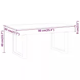 világosbarna és fekete MDF és vas dohányzóasztal 90x45x40 cm