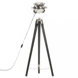 fekete háromlábú tömör mangófa állólámpa 97 cm