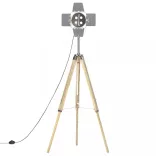 háromlábú tömör mangófa állólámpa 140 cm