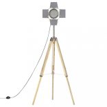 háromlábú tömör mangófa állólámpa 140 cm