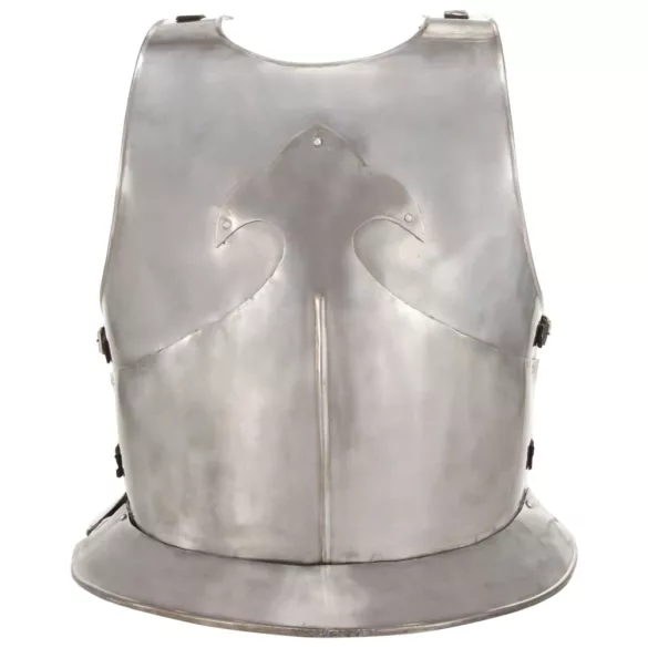 ezüstszínű középkori lovagi mellvért LARP másolat