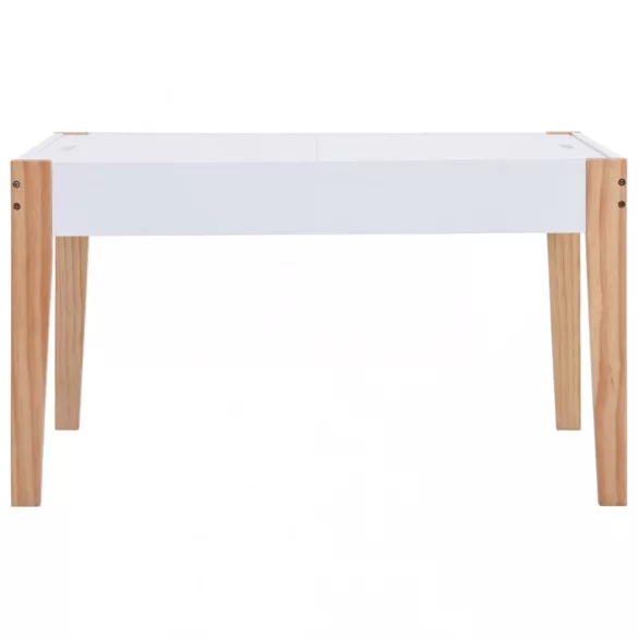 3-részes fekete és fehér táblás gyerekasztal- és székkészlet