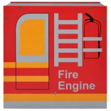 3-részes tűzoltóautó formájú gyerekasztal- és székkészlet