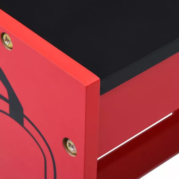 3-részes tűzoltóautó formájú gyerekasztal- és székkészlet