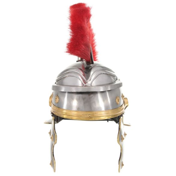 ezüstszínű antik római harcos acélsisak LARP másolat