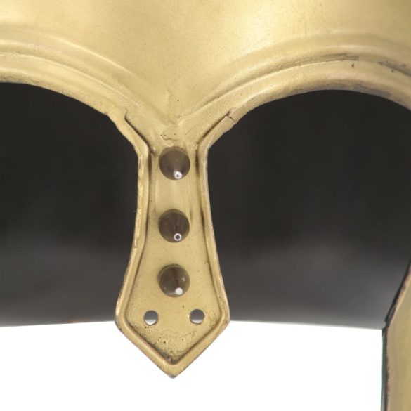 sárgaréz színű antik görög harcos acélsisak LARP másolat