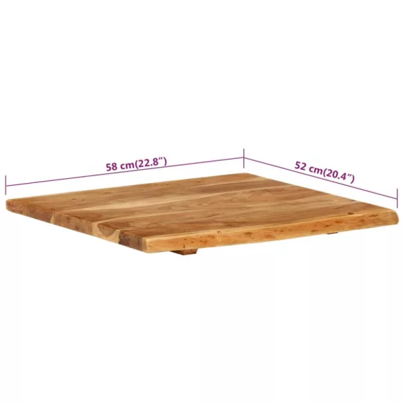 tömör akácfa fürdőszoba piperepolc 58x52x2,5 cm