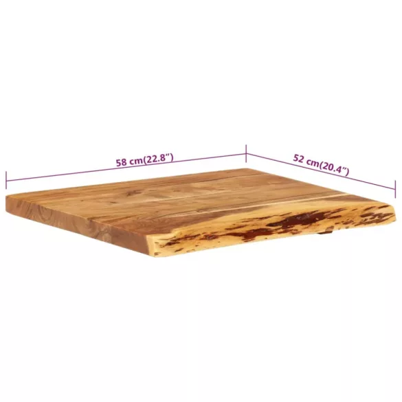 tömör akácfa fürdőszoba piperepolc 58x52x3,8 cm