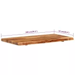 tömör akácfa fürdőszoba piperepolc 100x52x3,8 cm