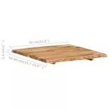 tömör akácfa asztallap 58 x (50-60) x 2,5 cm