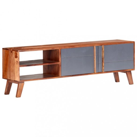 szürke tömör fa TV-szekrény 140 x 30 x 45 cm