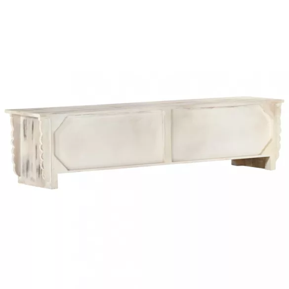 fehér tömör mangófa TV-szekrény 140 x 30 x 35 cm