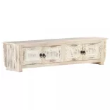 fehér tömör mangófa TV-szekrény 140 x 30 x 35 cm