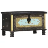 fekete tömör mangófa tárolóláda 80 x 40 x 45 cm