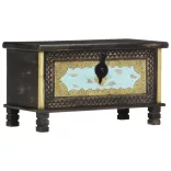 fekete tömör mangófa tárolóláda 80 x 40 x 45 cm