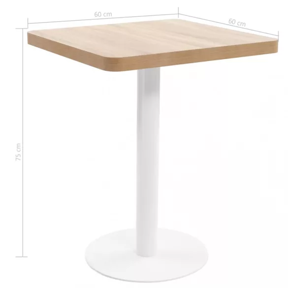 világosbarna MDF bisztróasztal 60 x 60 cm