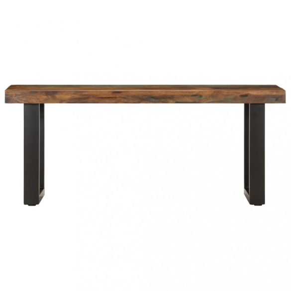 tömör újrahasznosított fa és acél pad 110 cm