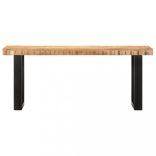 tömör nyers mangófa és acél pad 110 cm