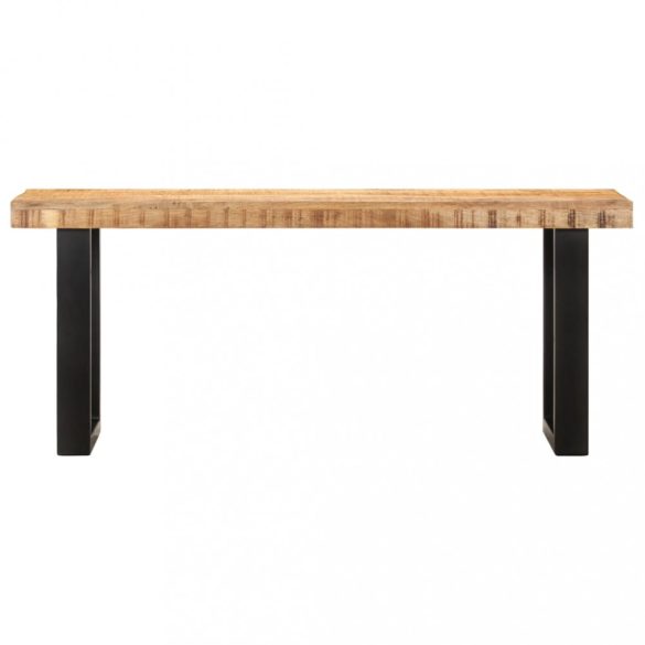 tömör nyers mangófa és acél pad 110 cm