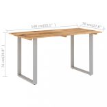 tömör akácfa étkezőasztal 140 x 70 x 76 cm