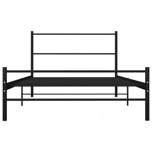 fekete fém ágykeret 90 x 200 cm