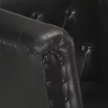 fekete valódi bőr karosszék