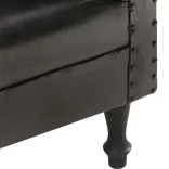 fekete valódi bőr kagylófotel