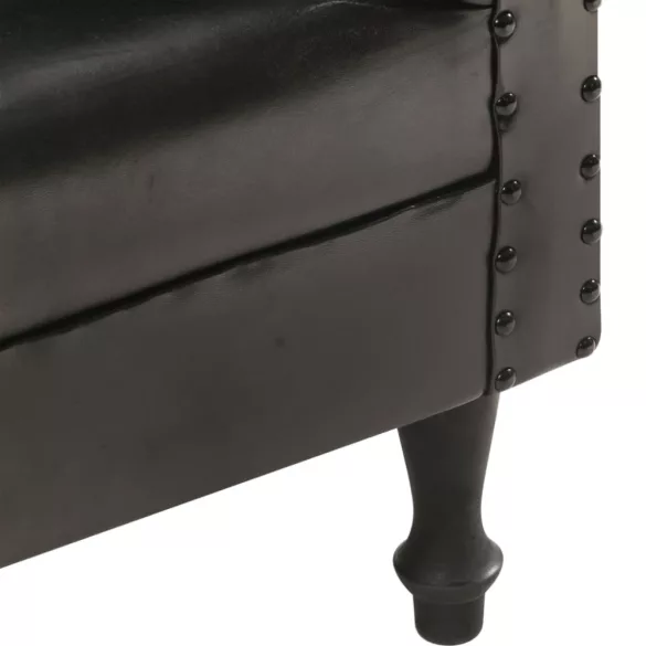 fekete valódi bőr kagylófotel