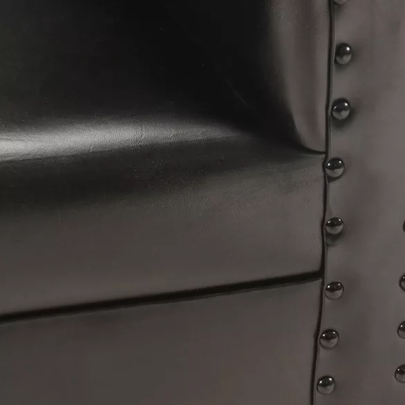 fekete valódi bőr kagylófotel